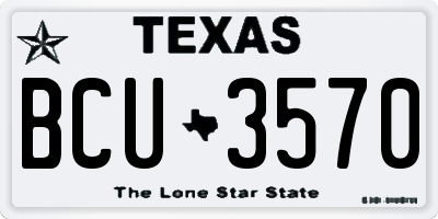 TX license plate BCU3570