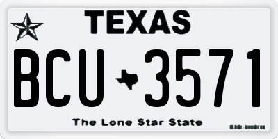 TX license plate BCU3571