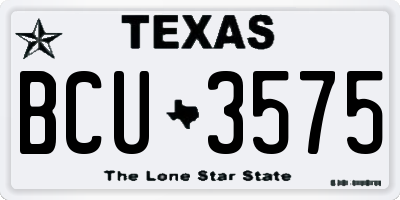 TX license plate BCU3575