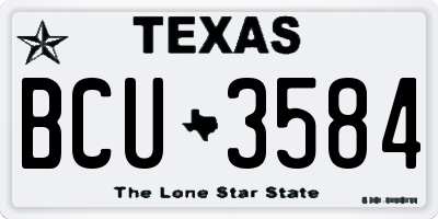 TX license plate BCU3584