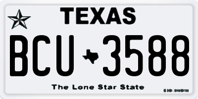 TX license plate BCU3588