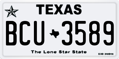 TX license plate BCU3589
