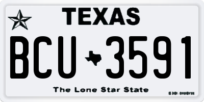 TX license plate BCU3591