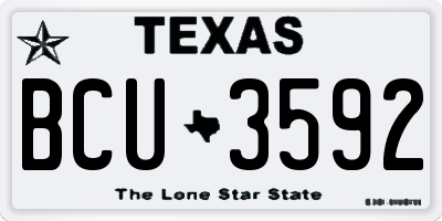 TX license plate BCU3592