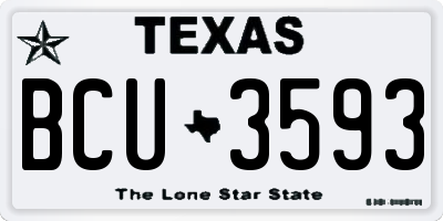 TX license plate BCU3593