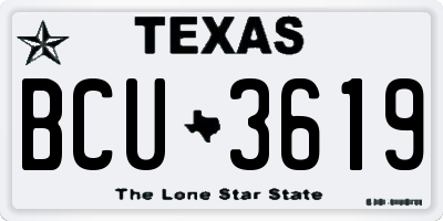 TX license plate BCU3619