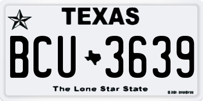 TX license plate BCU3639