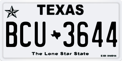 TX license plate BCU3644
