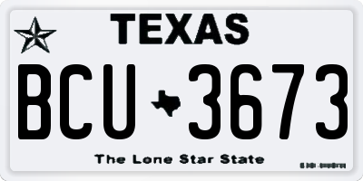 TX license plate BCU3673
