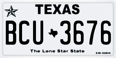 TX license plate BCU3676