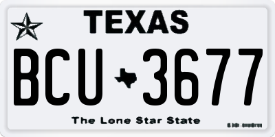 TX license plate BCU3677
