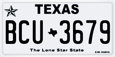 TX license plate BCU3679