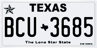 TX license plate BCU3685