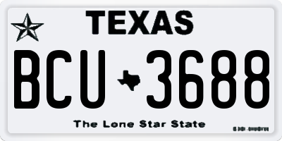 TX license plate BCU3688