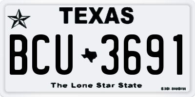 TX license plate BCU3691