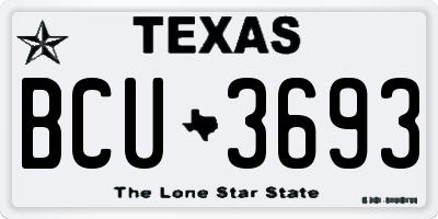TX license plate BCU3693