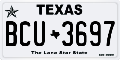 TX license plate BCU3697