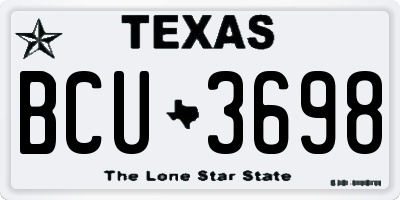 TX license plate BCU3698