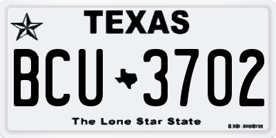 TX license plate BCU3702