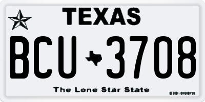 TX license plate BCU3708
