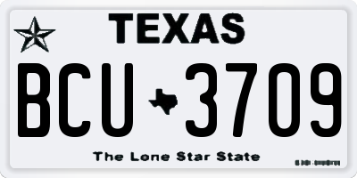TX license plate BCU3709