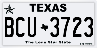 TX license plate BCU3723