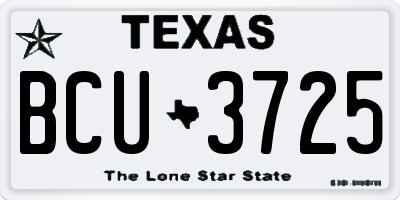 TX license plate BCU3725