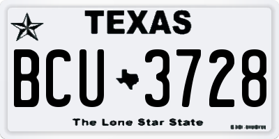 TX license plate BCU3728