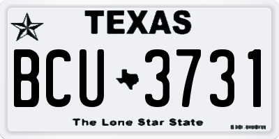 TX license plate BCU3731