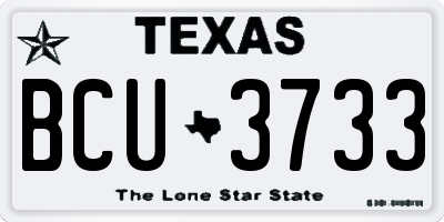 TX license plate BCU3733