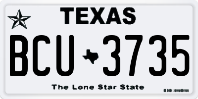TX license plate BCU3735