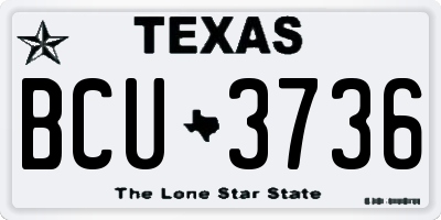 TX license plate BCU3736