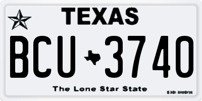 TX license plate BCU3740
