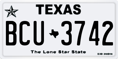 TX license plate BCU3742