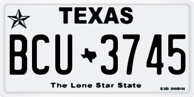 TX license plate BCU3745