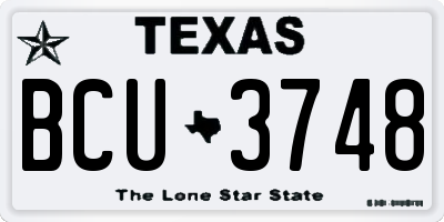 TX license plate BCU3748