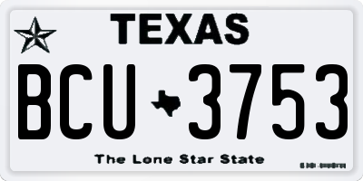 TX license plate BCU3753