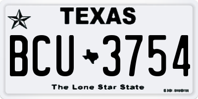 TX license plate BCU3754
