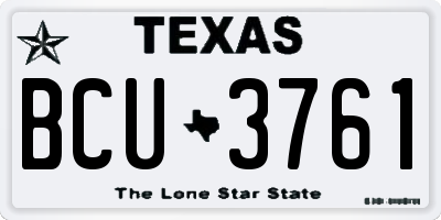 TX license plate BCU3761