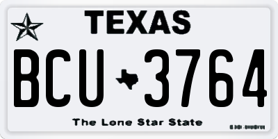 TX license plate BCU3764