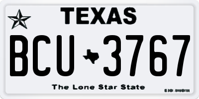 TX license plate BCU3767
