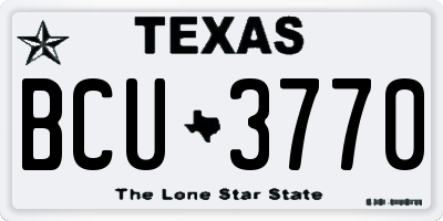 TX license plate BCU3770