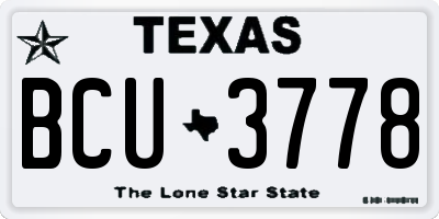 TX license plate BCU3778