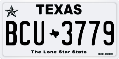TX license plate BCU3779