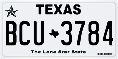 TX license plate BCU3784
