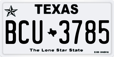 TX license plate BCU3785