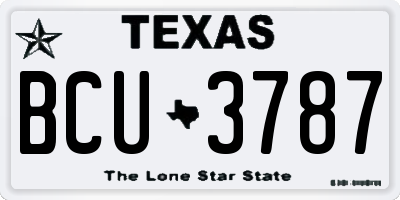 TX license plate BCU3787