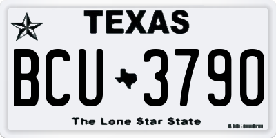 TX license plate BCU3790