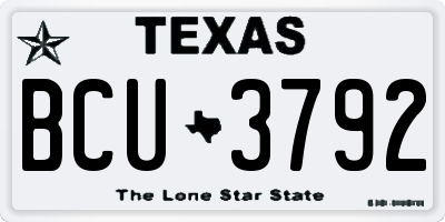 TX license plate BCU3792