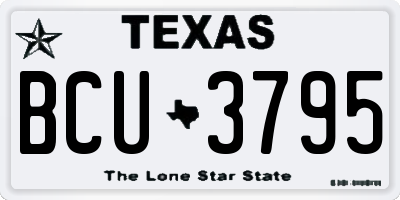 TX license plate BCU3795